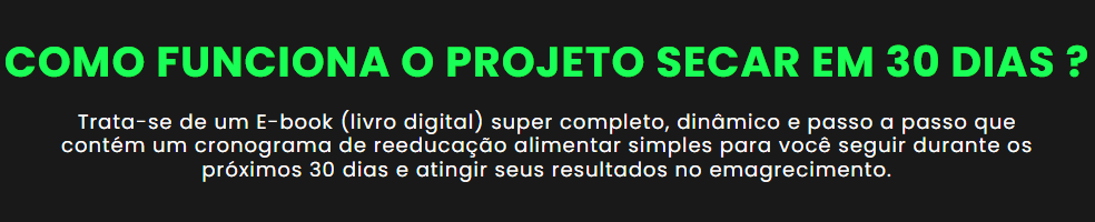 Projeto Secar em 30 dias